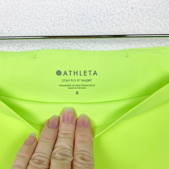 Athleta | Stay Fly 9" Short Neon Yellow / Green - Picture 4 of 11